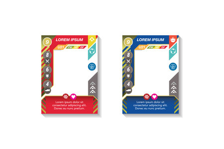 Sports picture frame template set collection. Tcg template bundle. complete game card template. sports picture frame for playerのイラスト素材