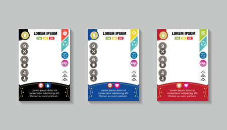 Trading card game frame template set collection. Tcg template bundle. complete game card templateのイラスト素材
