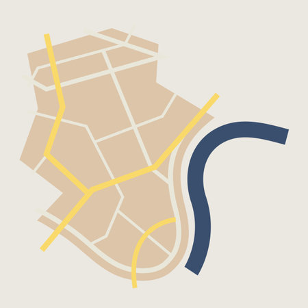 Isometric Map with Road and Street Infographic Design Template. Vector illustrationのイラスト素材