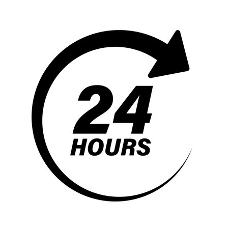 24 hours icon vector illustrationのイラスト素材