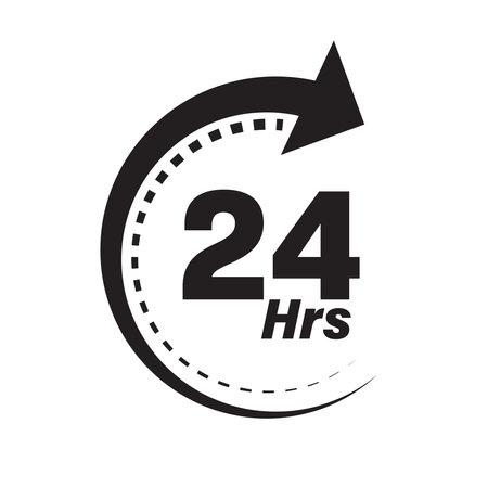 24 hours icon vector illustrationのイラスト素材