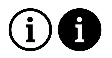 Info icon in filled and outlined. Inform symbol. More information or more detail I sign for apps and websited ui designs. Info bubble button in line style.のイラスト素材