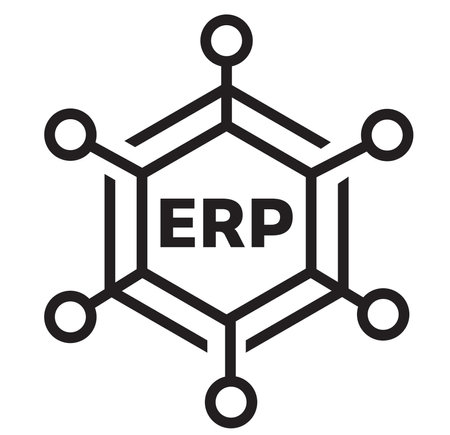 ERP system icon, Enterprise resource planning vector. Business automation. outlined Vector linear iconのイラスト素材