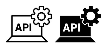 api iconset on white background. Eps 10 stock vector