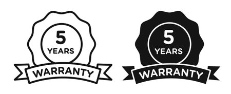 5 year Warranty Iconset on white background. Eps 10 stock vectorのイラスト素材