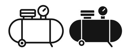Air compressor iconset on white background. Eps 10 stock vectorのイラスト素材