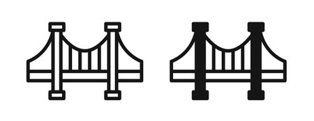 Bridge Iconset on white background. Eps 10 stock vectorのイラスト素材