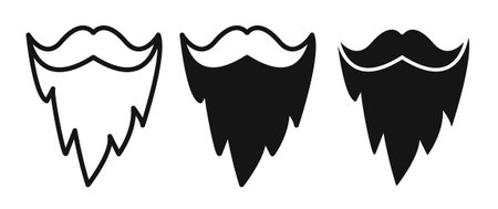 beard iconset on white background. Eps 10 stock vectorのイラスト素材