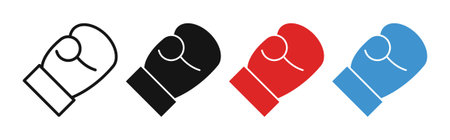 boxing gloves iconset on white background. Eps 10 stock vectorのイラスト素材