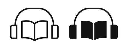 Audiobook iconset on white background. Eps 10 stock vectorのイラスト素材