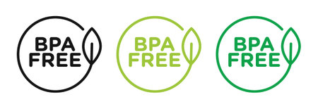 BPA free iconset on white background. Eps 10 stock vectorのイラスト素材