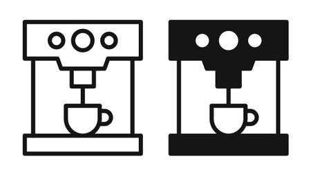 Coffee machine iconset on white background. Eps 10 stock vectorのイラスト素材