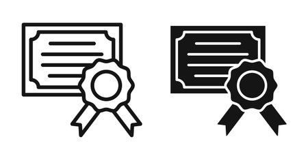 certificate iconset on white background. Eps 10 stock vectorのイラスト素材