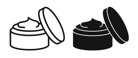 facial cream jar iconset on white background. Eps 10 stock vectorのイラスト素材