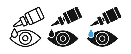eye drop iconset on white background. Eps 10 stock vectorのイラスト素材