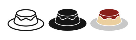 Custard pudding iconset on white background. Eps 10 stock vectorのイラスト素材