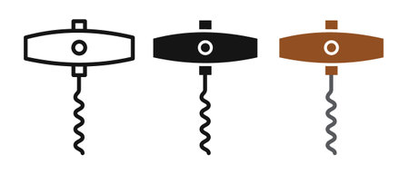 Corkscrew icon set on white background. Eps 10 stock vectorのイラスト素材