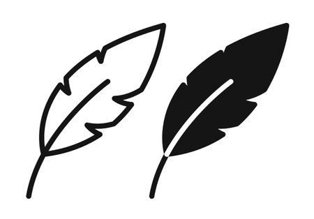 Feather iconset on white background. Eps 10 stock vectorのイラスト素材