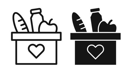 Food donation iconset on white background. Eps 10 stock vectorのイラスト素材