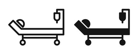hospital bed icon set on white background. Eps 10 stock vectorのイラスト素材