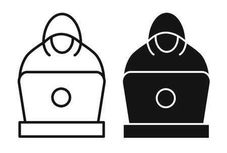 Hacker iconset on white background. Eps 10 stock vectorのイラスト素材