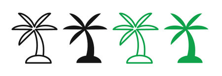 palm tree iconset on white background. Eps 10 stock vectorのイラスト素材