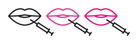lips injection iconset on white background. Eps 10 stock vectorのイラスト素材