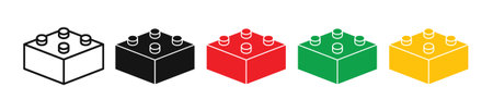 lego iconset on white background. Eps 10 stock vectorのイラスト素材