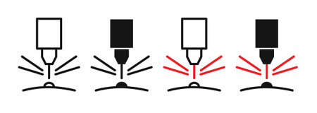 laser iconset on white background. Eps 10 stock vectorのイラスト素材