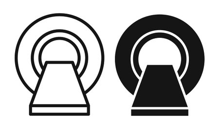 MRI machine iconset on white background. Eps 10 stock vectorのイラスト素材