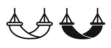 Beach hammock icon set on white background. Eps 10 stock vectorのイラスト素材