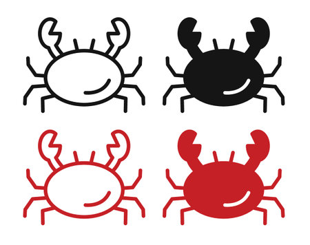 crab iconset on white background. Eps 10 stock vectorのイラスト素材