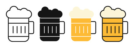 Beer iconset on white background. Eps 10 stock vectorのイラスト素材