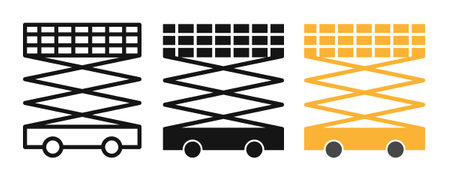 Scissor Lift Iconset on white background. Eps 10 stock vectorのイラスト素材