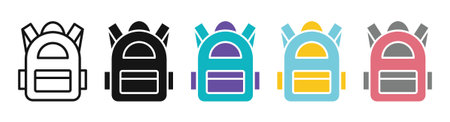 school bag iconset on white background. Eps 10 stock vector