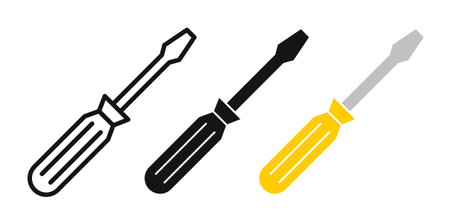 Screwdriver iconset on white background. Eps 10 stock vectorのイラスト素材