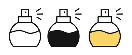 perfume bottle iconset on white background. Eps 10 stock vectorのイラスト素材