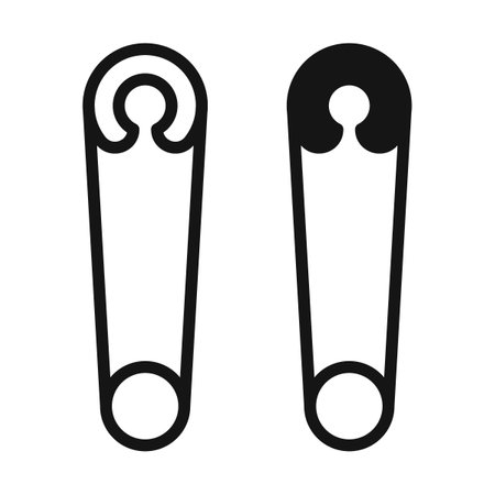 Safety pin iconset on white background. Eps 10 stock vectorのイラスト素材
