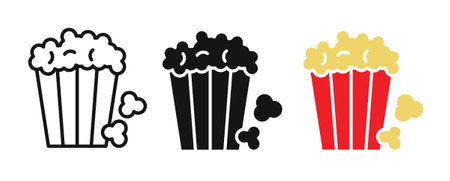 Popcorn iconset on white background. Eps 10 stock vectorのイラスト素材
