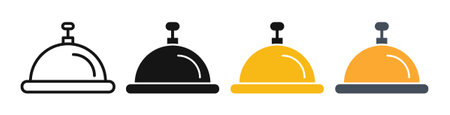 Reception bell iconset on white background. Eps 10 stock vector