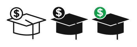 Scholarship iconset on white background. Eps 10 stock vectorのイラスト素材