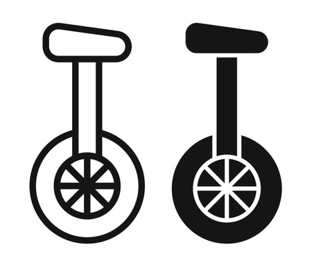 Unicycle iconset on white background. Eps 10 stock vectorのイラスト素材