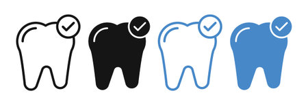 Tooth check iconset on white background. Eps 10 stock vectorのイラスト素材