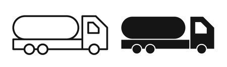 tank truck iconset on white background. Eps 10 stock vectorのイラスト素材