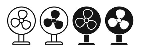 table fan iconset on white background. Eps 10 stock vectorのイラスト素材