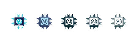 AI icon set. Stock vector srt on white backgound. EPS 10