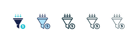 Sales Funnel icon set. Stock vector srt on white backgound. EPS 10のイラスト素材