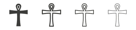 Ankh icon set. Stock vector set on white backgound. EPS 10のイラスト素材