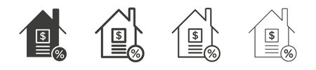 Mortgage rate icon set. Stock vector set on white backgound. EPS 10のイラスト素材