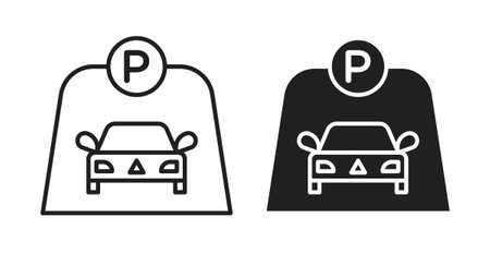 Car parking iconset on white background. Eps 10 stock vectorのイラスト素材